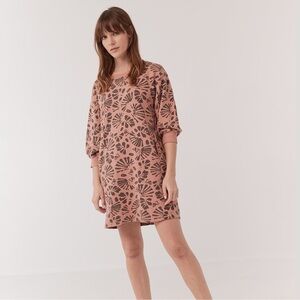 Pact puff sleeve sweatshirt dress